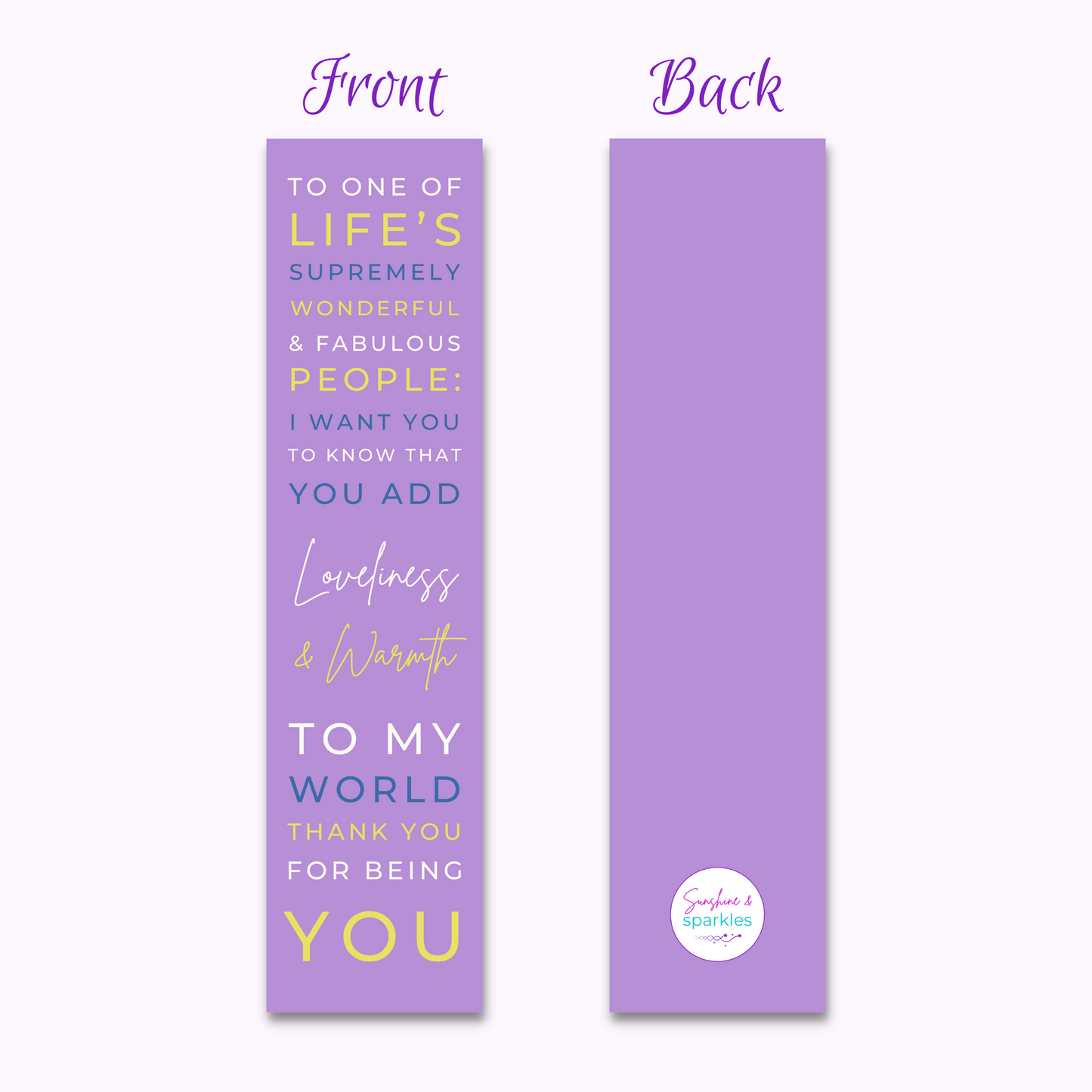 Friendship Bookmark - Thank You For Being You