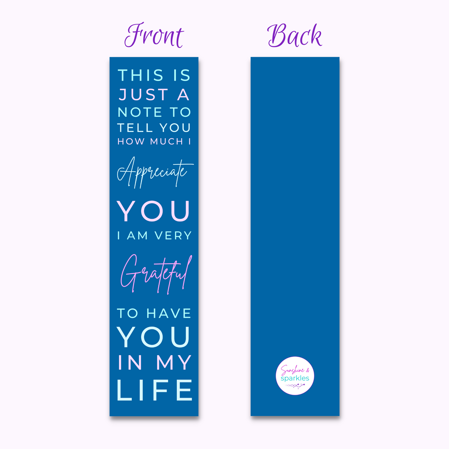 Friendship Bookmark - I Appreciate You