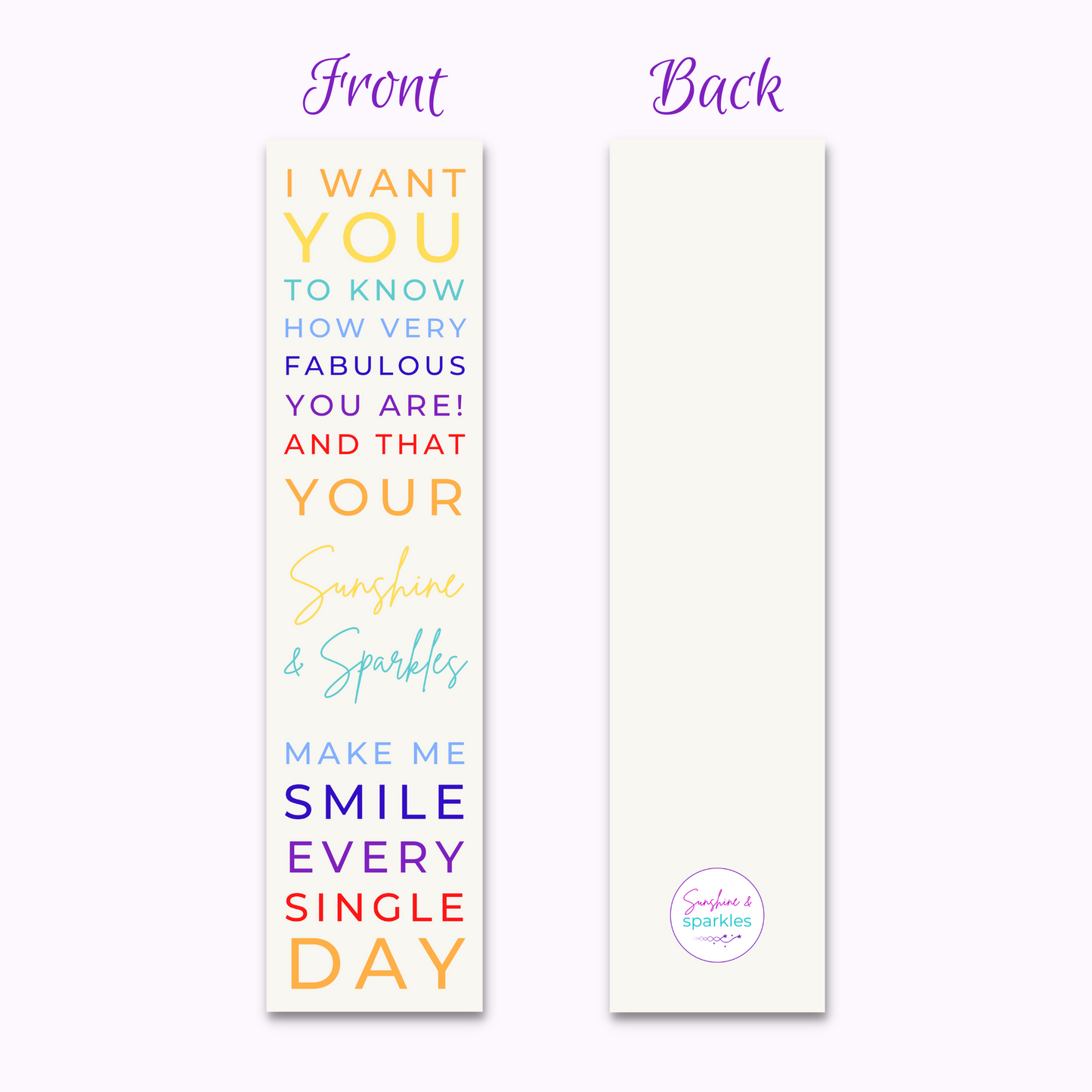 Friendship Bookmark - You Make Me Smile