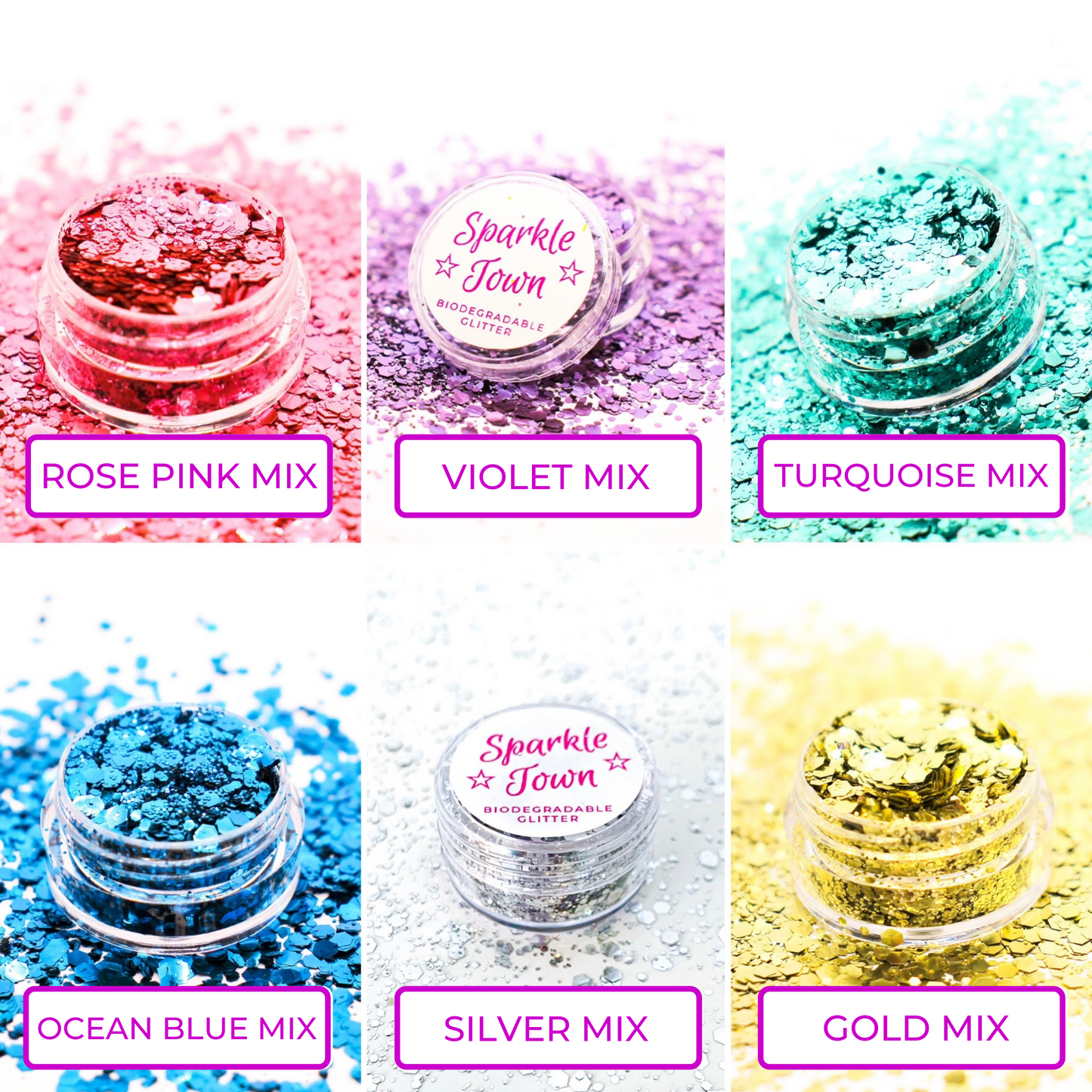 Single Colour Mixes Wholesale Biodegradable Glitter Bundle (72 units)