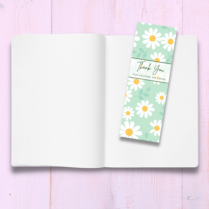 Thank You For Helping Me Grow Bookmark