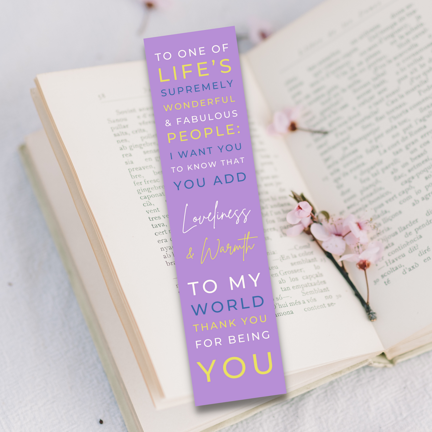 Friendship Bookmark - Thank You For Being You