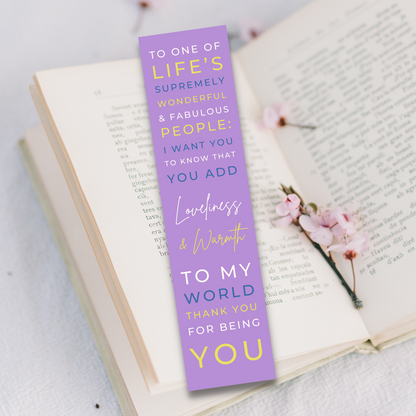 Friendship Bookmark - Thank You For Being You
