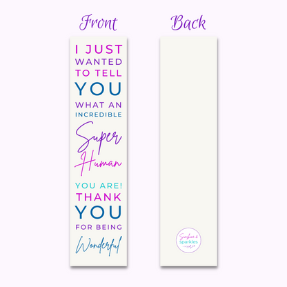 Friendship Bookmark - You Are a Super Human