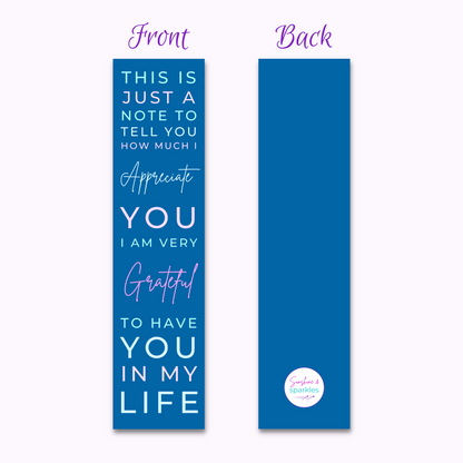 Friendship Bookmark - I Appreciate You