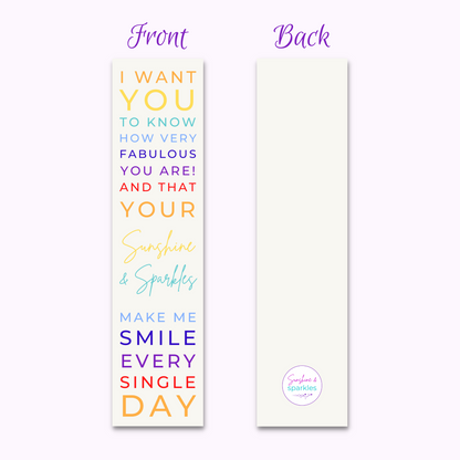 Friendship Bookmark - You Make Me Smile