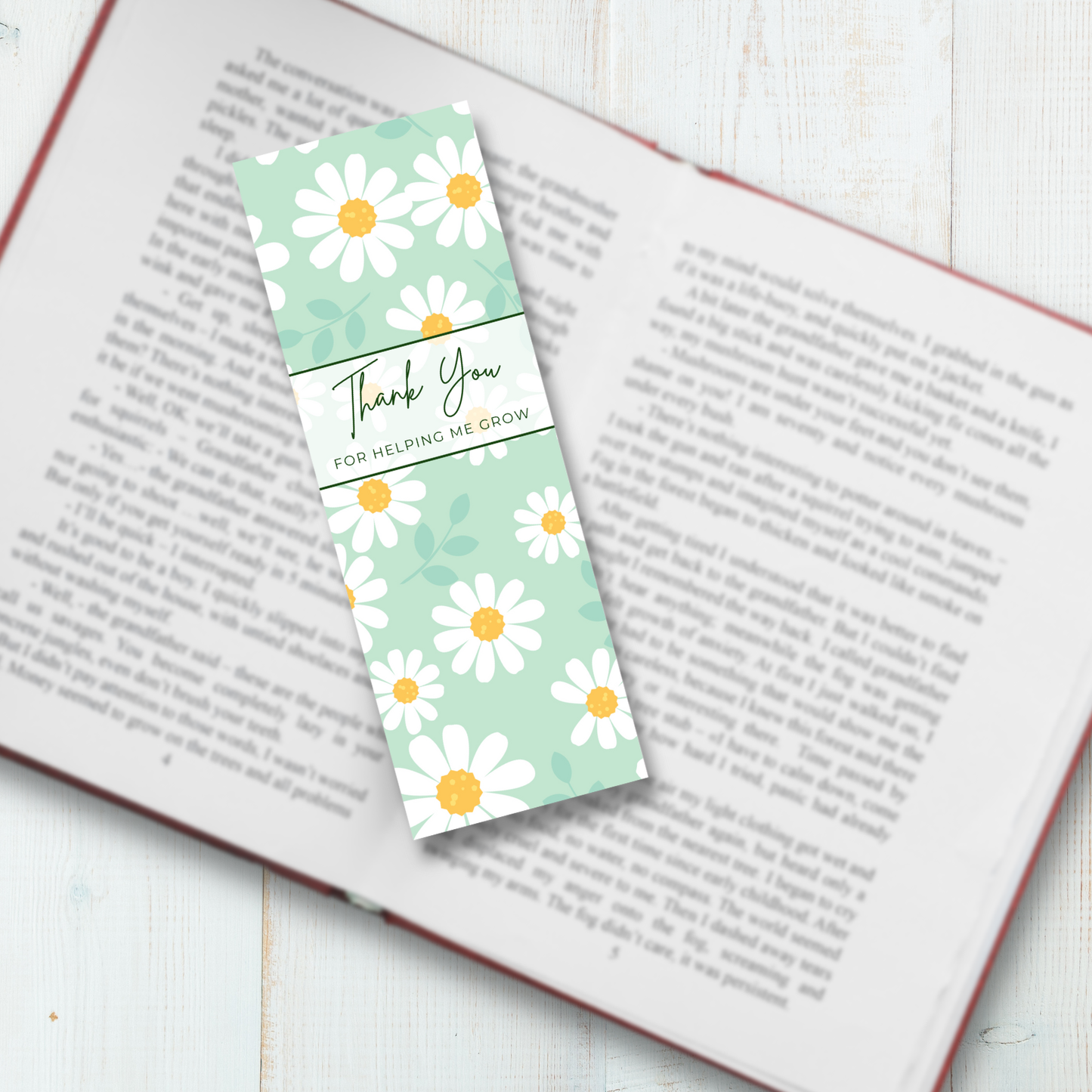 Thank You For Helping Me Grow Bookmark
