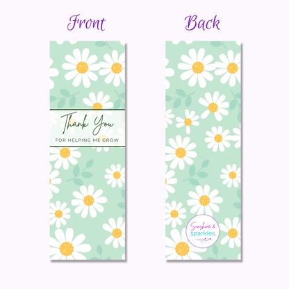 Thank You For Helping Me Grow Bookmark