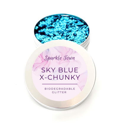 Sky Blue Extra Chunky Biodegradable Glitter