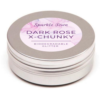 Dark Rose Extra Chunky Biodegradable Glitter