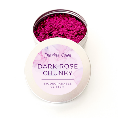 Dark Rose Chunky Biodegradable Glitter